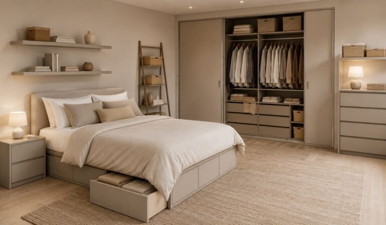 Small bedroom organization ideas with smart storage solutions and clutter-free layout