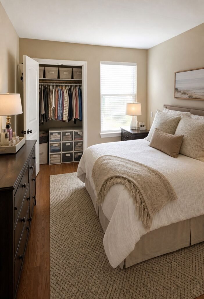 Organized bedroom storage being reviewed and refreshed regularly