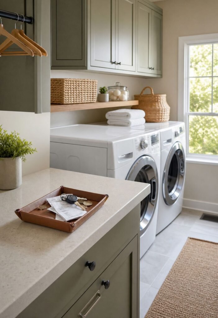 Small laundry room drop spot for coins receipts hair ties and loose items